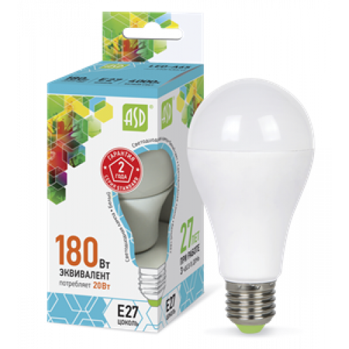 Лампа энергосберегающая Е27 20W 4000К ASD