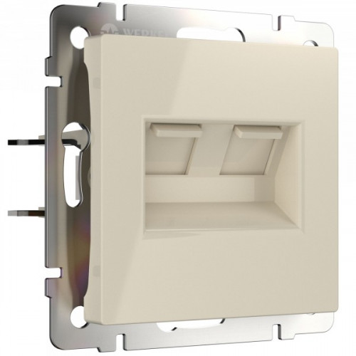 Розетка телефонная RJ-11 и Ethernet RJ-45 / WL03-RJ11+RJ45-ivory  Werkel слоновая кость