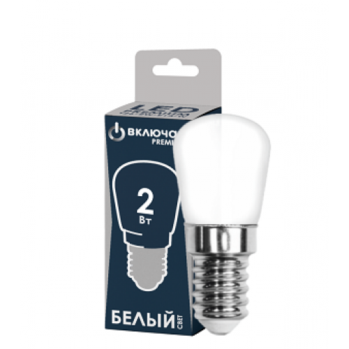 Лампа для холод. и швейн машин. Светодиодные LED PREMIUM T-26-2W- E14-W Включай