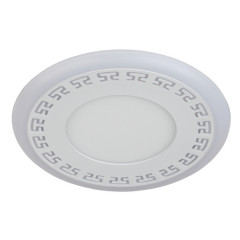 3+3Вт 4000К 180Лм встраиваемый круг с белой подсветкой DK LED 12-6 WH ЭРА 105х30мм
