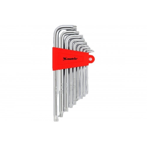 Набор ключей имбусовых TORX, 9 шт, T10-T50, CrV, коротких, с сатинированным покрытием MATRIX