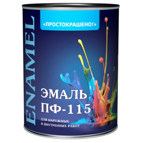 Эмаль ПФ-115 БЕЛЫЙ 0,9кг /Простокрашено