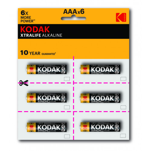 Батарейка LR03 ААА (мизинч.) KODAK 12BL(6*2BL)  XTRALIFE (KAAA-2*6 perf)