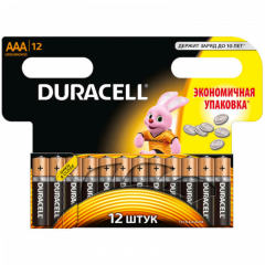 Батарейка LR03 ААА (мизинч.)12BL Durasell Basic new