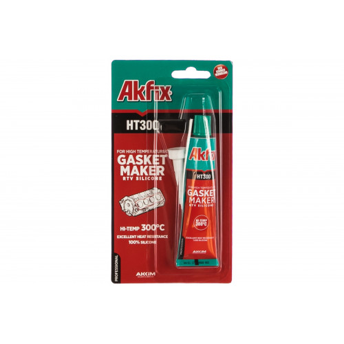 Герметик Akfix HT300, силиконовый, термостойкий, красный, 50 мл
