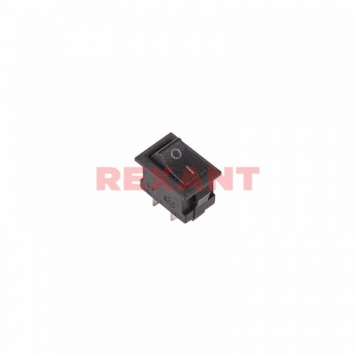 Выключатель клавишный 250V 3A (2c) ON-OFF  черный Micro REXANT